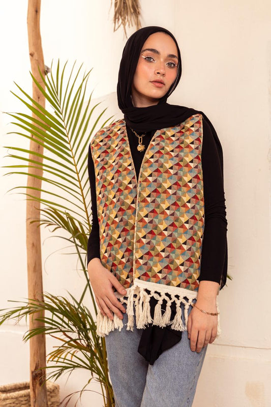 Geometric Fringes Vest